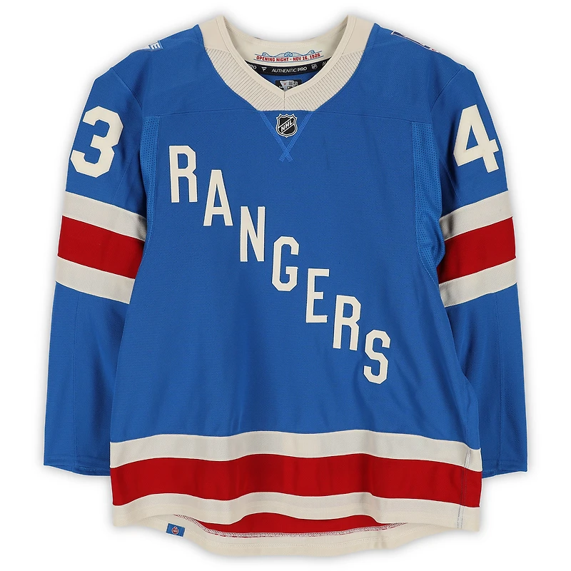 Conor Sheary New York Rangers Game-Used #43 Blue Centennial Jersey vs. Toronto Maple Leafs on March 5, 2026