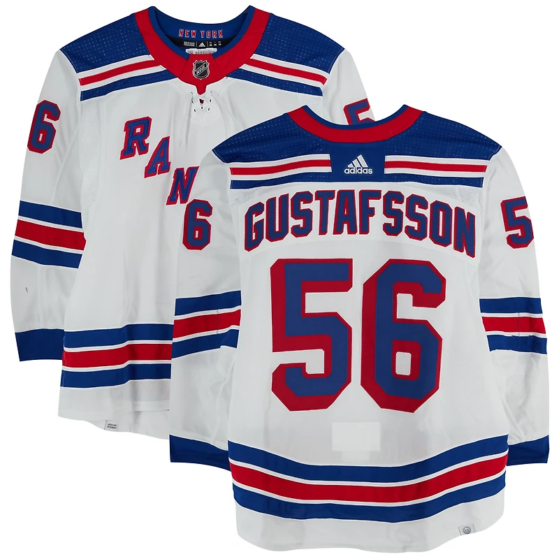Erik Gustafsson New York Rangers Game-Used #56 White adidas Jersey Worn During the Eastern Conference Finals of the 2024 Stanley Cup Playoffs vs. Florida Panthers