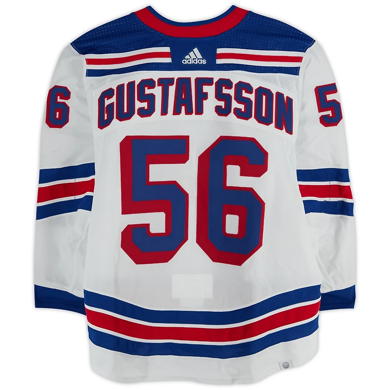 Erik Gustafsson New York Rangers Game-Used #56 White adidas Jersey Worn During the Eastern Conference Finals of the 2024 Stanley Cup Playoffs vs. Florida Panthers