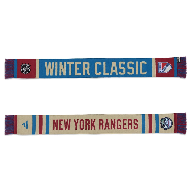 Écharpe d'équipe Fanatics naturelle/bleue des Rangers de New York pour le Classique hivernal de la LNH 2026