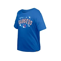 T-shirt à paillettes bleu New York Rangers pour fille Era Youth