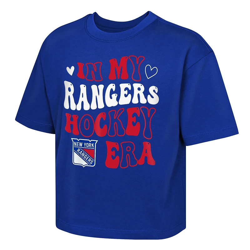 T-shirt boxy bleu New York Rangers My Era pour jeunes filles