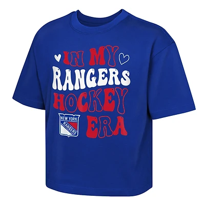 T-shirt boxy bleu New York Rangers My Era pour jeunes filles