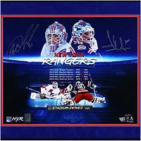 Henrik Lundqvist & Igor Shesterkin New York Rangers Autographed Framed 16" x 20" Outdoor Game Stylized Photograph - Limited Edition of 24 - Suede Matting