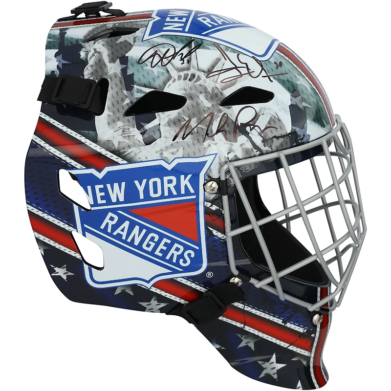 Henrik Lundqvist, Igor Shesterkin & Mike Richter New York Rangers Autographed Replica Goalie Mask 