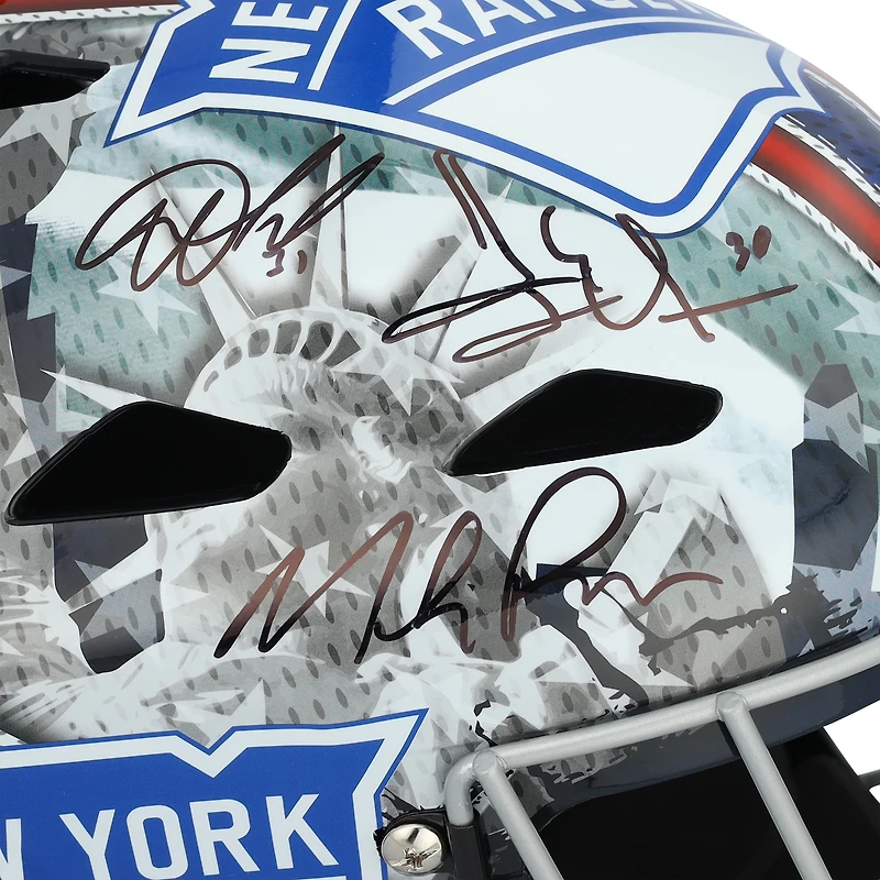 Henrik Lundqvist, Igor Shesterkin & Mike Richter New York Rangers Autographed Replica Goalie Mask 