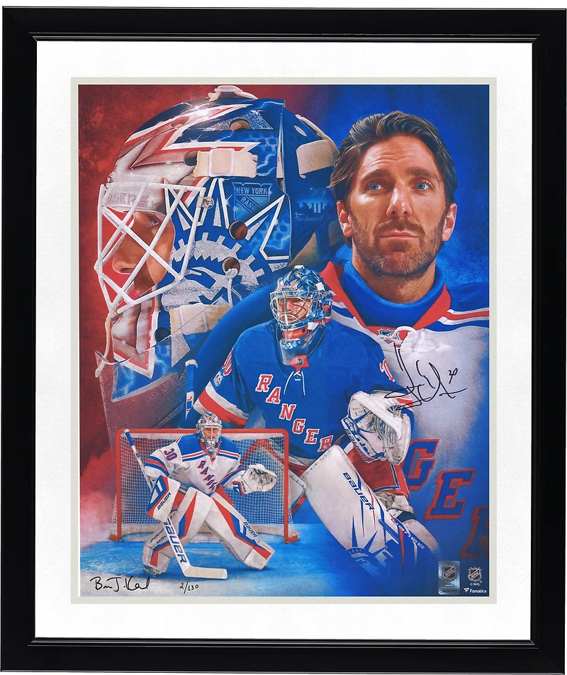 Henrik Lundqvist New York Rangers Autographed 16" x 20" Photo Print - Created and Signed by Artist Brian Konnick - Limited Edition of 130