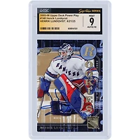 Carte de recrue autographiée Henrik Lundqvist (New York Rangers), série Upper Deck Power Play Rookies 2005-06, numéro 148