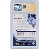Carte de recrue autographiée d'Henrik Lundqvist (New York Rangers), saison 2005-2006, Upper Deck, classe n° 3, authentifiée par Fanatics Witnessed (CGC).