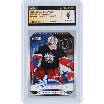 Henrik Lundqvist New York Rangers Autographed 2005-06 Upper Deck Victory Rookies #288 CGC Fanatics Witnessed Authenticated /10 Rookie Card