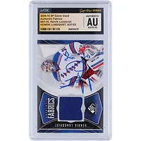 Carte autographiée par Henrik Lundqvist des Rangers de New York, saison 2009-2010, Upper Deck SP, authentique, utilisée en match, relique en tissu, numéro AF-HL, authentifiée par Fanatics Witnessed (CGC).