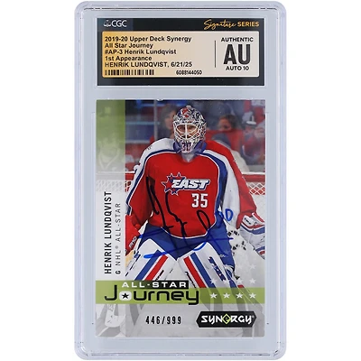 Henrik Lundqvist New York Rangers Autographed 2019-20 Upper Deck Synergy All-Star Journey #AP-3 #/ CGC Fanatics Witnessed Authenticated Auto 10 Card