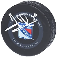 Rondelle de jeu officielle dédicacée par Henrik Lundqvist des Rangers de New York modèle 2019