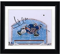 Henrik Lundqvist New York Rangers Autographed 8" x 10" Overhead Blocker Save Photograph