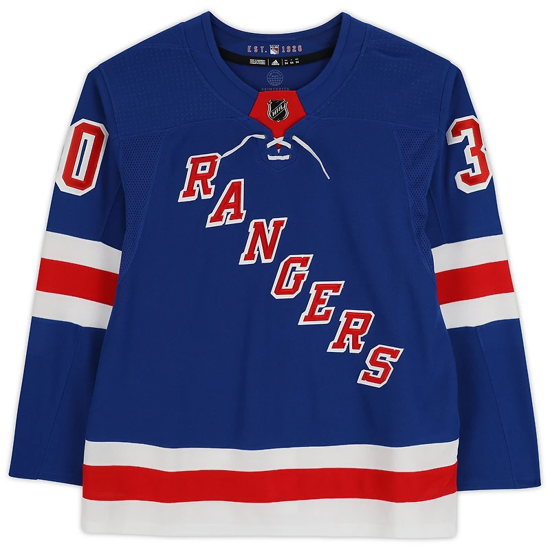 Henrik Lundqvist New York Rangers Maillot Authentique Adidas Bleu Autographié
