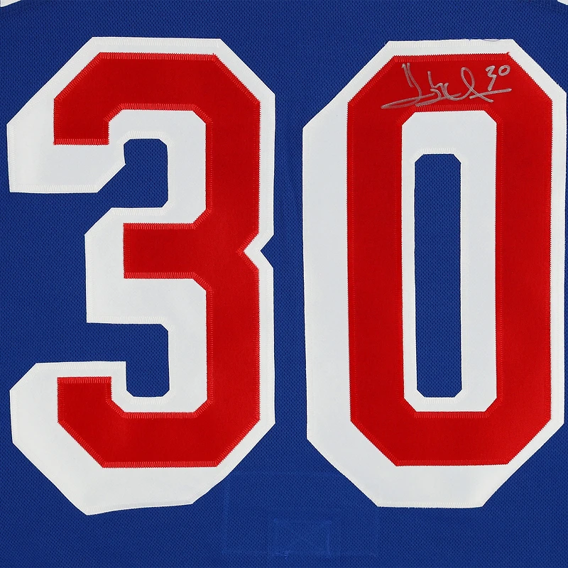 Henrik Lundqvist New York Rangers Maillot Authentique Adidas Bleu Autographié