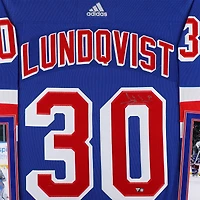 V106832 Rangrs Henrik Lundqvist New York Rangers Maillot authentique Adidas bleu autographié encadré de luxe Henrik Lundqvist AUT FR HK JERSEY 45603 AUTJERHOC FRJRHL0023 #2