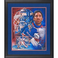 Impression encadrée autographiée de 16" x 20" de Henrik Lundqvist, New York Rangers, par Brian Konnick - Édition limitée n° 67 sur 130