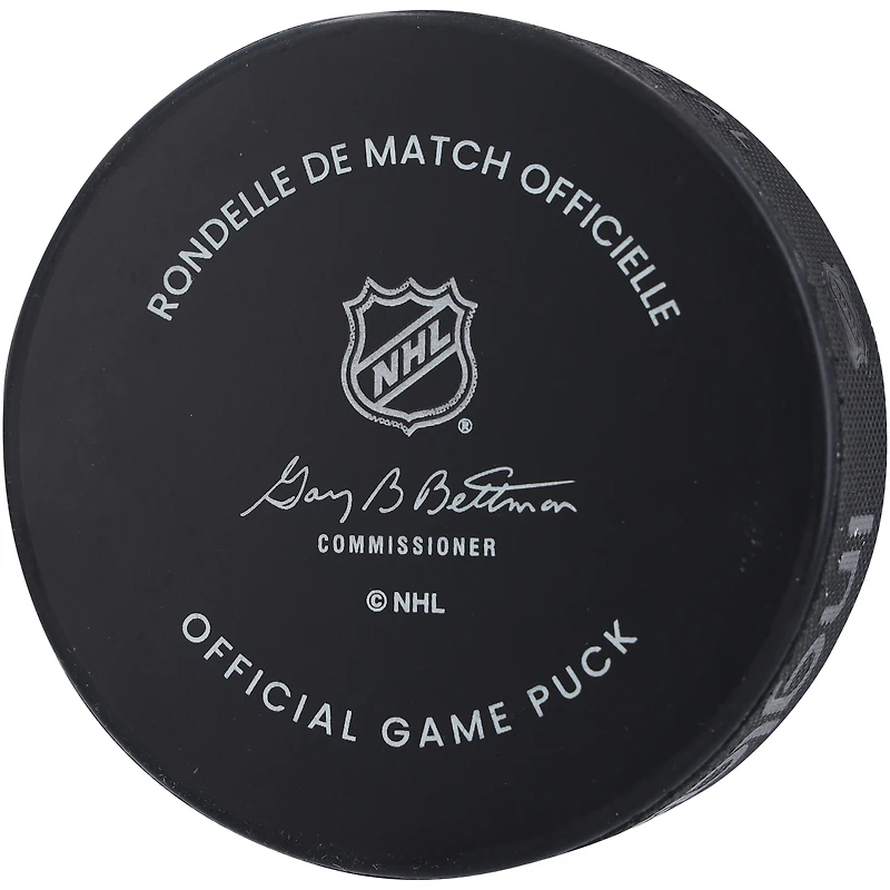 Rondelle de match officielle autographiée par Henrik Lundqvist des Rangers de New York