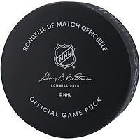Rondelle de match officielle autographiée par Henrik Lundqvist des Rangers de New York avec l'inscription « HOF 23 »