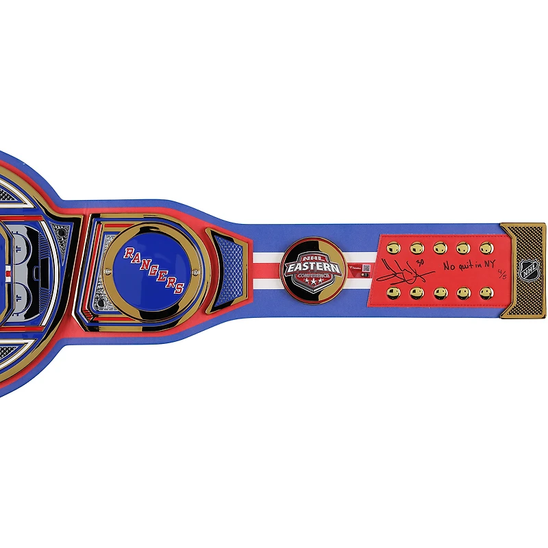 Henrik Lundqvist New York Rangers Autographed WWE Legacy Title Belt with "No Quit in NY" Inscription - Limited Edition of 5