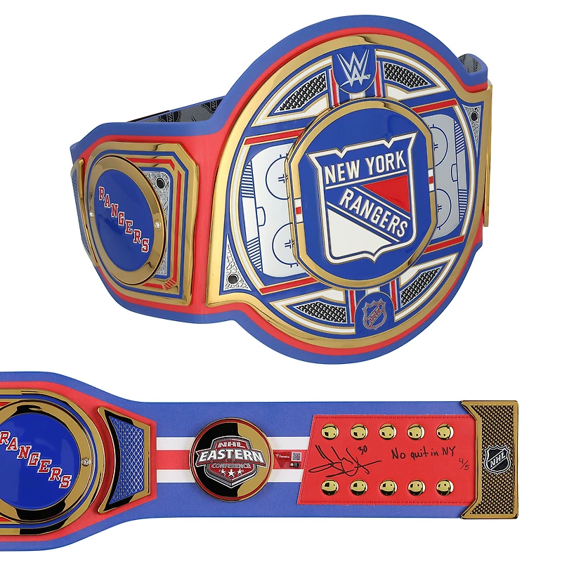 Henrik Lundqvist New York Rangers Autographed WWE Legacy Title Belt with "No Quit in NY" Inscription - Limited Edition of 5
