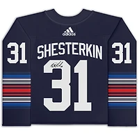 Maillot authentique adidas alternatif bleu marine 2023-24 autographié par Igor Shesterkin des Rangers de New York