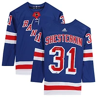 Maillot authentique Adidas bleu autographié par Igor Shesterkin, des Rangers de New York