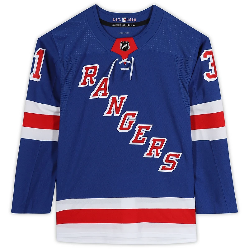 Igor Shesterkin New York Rangers Maillot Authentique Adidas Bleu Autographié