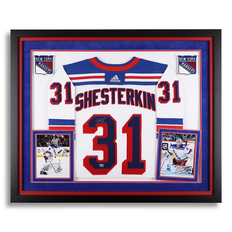 Igor Shesterkin New York Rangers Autographed Deluxe Framed White adidas Authentic Jersey