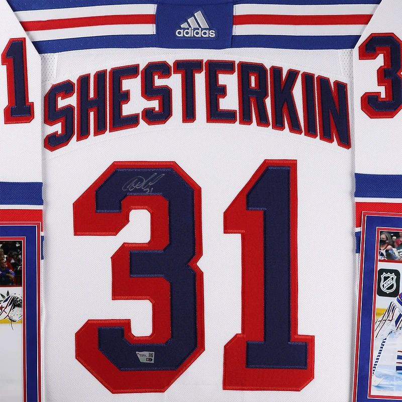 Igor Shesterkin New York Rangers Autographed Deluxe Framed White adidas Authentic Jersey
