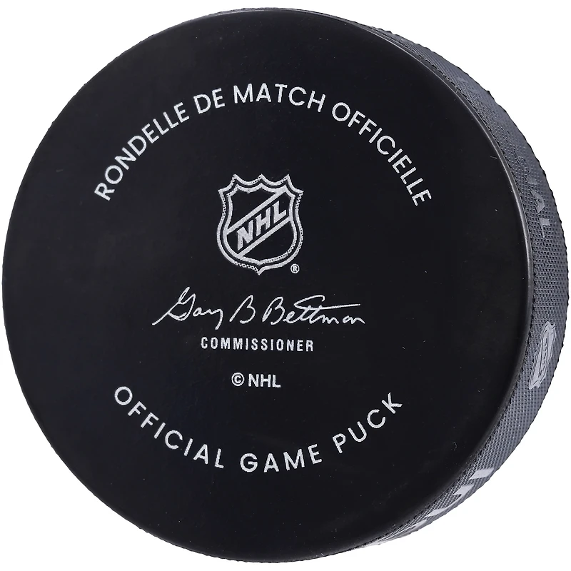 Rondelle de match officielle autographiée par Igor Shesterkin, des Rangers de New York