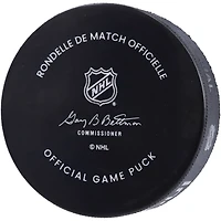 Rondelle de match officielle autographiée par Igor Shesterkin, des Rangers de New York