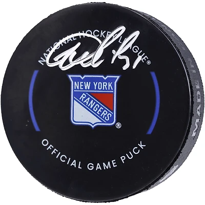 Rondelle de match officielle autographiée par Igor Shesterkin des Rangers de New York