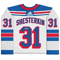 Maillot authentique blanc Adidas autographié par Igor Shesterkin, des Rangers de New York