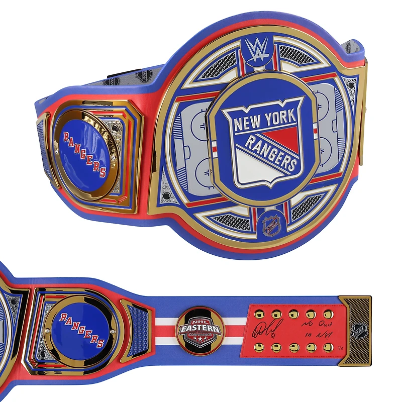 Igor Shesterkin New York Rangers Autographed WWE Legacy Title Belt with "No Quit in NY" Inscription - Limited Edition #1/5