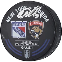 Rondelle d'échauffement utilisée par Igor Shesterkin des Rangers de New York lors du premier match de la finale de la Conférence Est des séries éliminatoires de la Coupe Stanley 2024