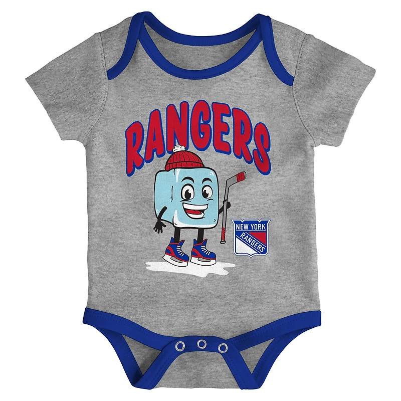 Infant & Newborn Outerstuff New York Rangers Triple Header Three-Piece Bodysuit Set