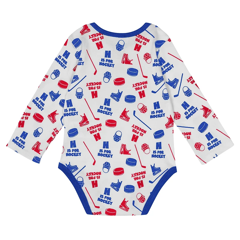 Body à manches longues pour bébé blanc New York Rangers Quick Learner