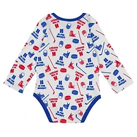 Body à manches longues pour bébé blanc New York Rangers Quick Learner