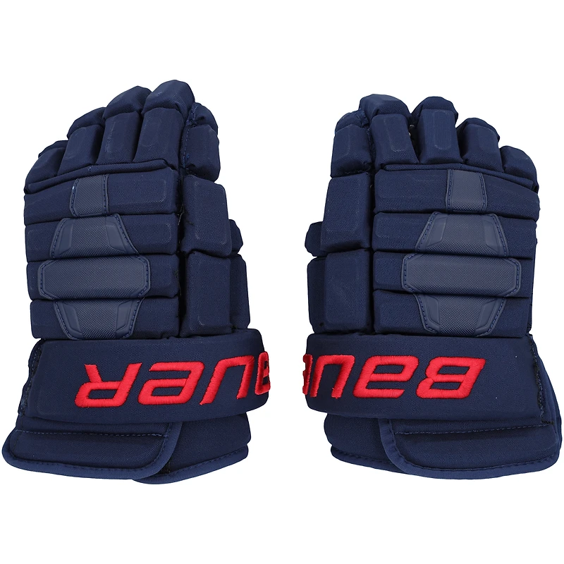 Gants Bauer bleu marine utilisés lors des matchs de la saison 2023-24 de la LNH par Jack Roslovic des Rangers de New York - XJ05534311-12