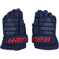 Gants Bauer bleu marine utilisés lors des matchs de la saison 2023-24 de la LNH par Jack Roslovic des Rangers de New York - XJ05534311-12