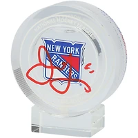 Jaromir Jagr New York Rangers Autographed Crystal Puck - Filled With Ice from a Rangers Game During the 2023-24 Season