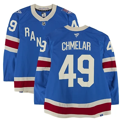 Jaroslav Chmelař New York Rangers Game-Used #49 Blue Alternate Jersey vs. Buffalo Sabres on April 8, 2026