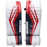 Jambières de gardien de but blanches Vaughn de Jonathan Quick utilisées par les Rangers de New York lors de la saison 2023-24 de la LNH