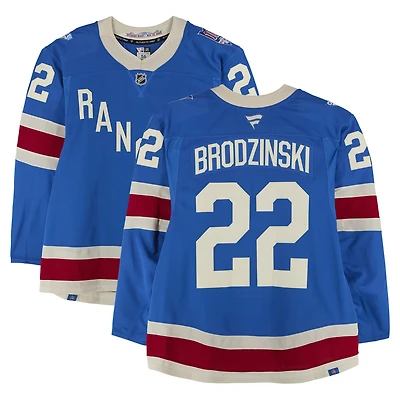 Jonny Brodzinski New York Rangers Game-Used #22 Blue Alternate Jersey vs. Buffalo Sabres on April 8, 2026