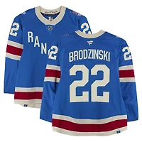 Jonny Brodzinski New York Rangers Game-Used #22 Blue Alternate Jersey vs. Buffalo Sabres on April 8, 2026