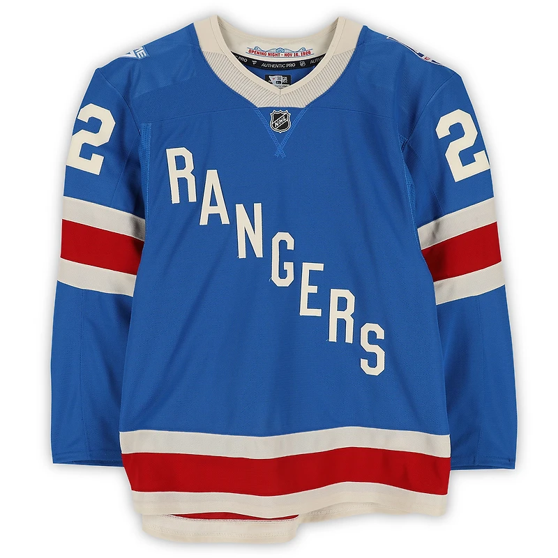 Jonny Brodzinski New York Rangers Game-Used #22 Blue Centennial Jersey vs. Toronto Maple Leafs on March 5, 2026
