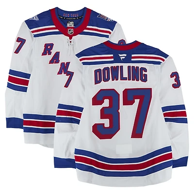 Justin Dowling New York Rangers Game-Used #37 White Set 3 Jersey from the 2025-26 NHL Season
