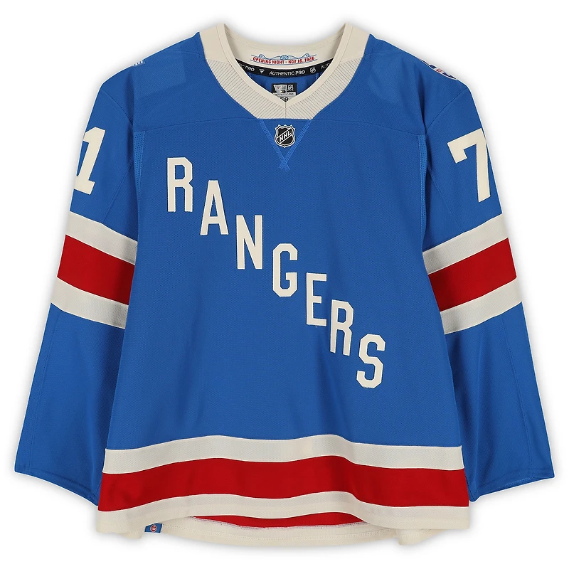 Juuso Parssinen New York Rangers Game-Used #71 Blue Centennial Set 1 Jersey from Multiple Games Between October 20 & November 16, 2025